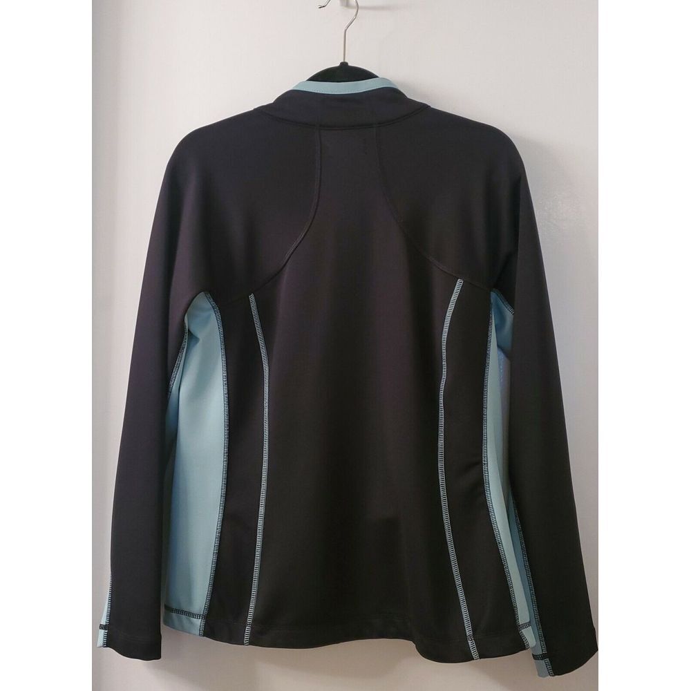 Tangerine Jacket Athletic Zip Up Active Workout/Tennis WOM LG Black/Bright Blue - Picture 3 of 9